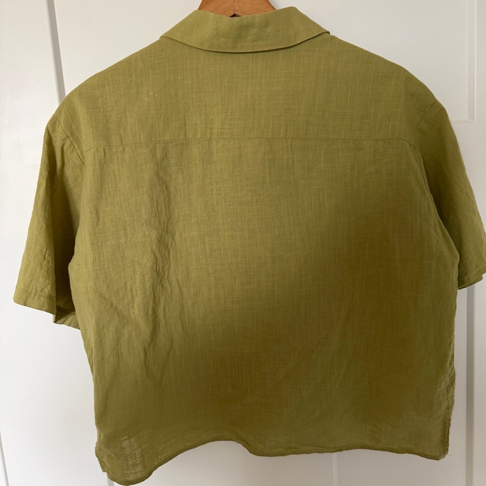 Mod Ref Green Cropped Button Down Shirt Medium Co… - image 6